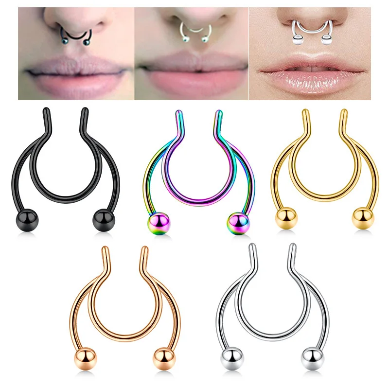 Body Jewelry Septum - U-образное искусственное кольцо в носу, хип-обруч,