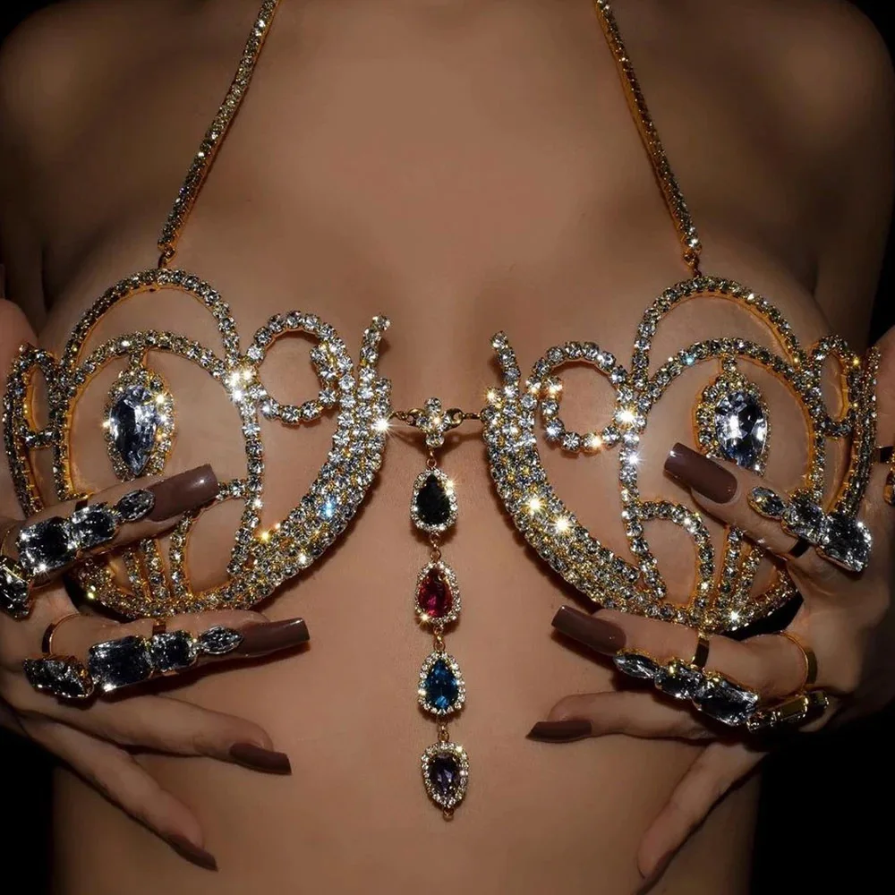 Body Jewelry Art - Роскошный женский бюстгальтер-бикини с геометрическим рисунком