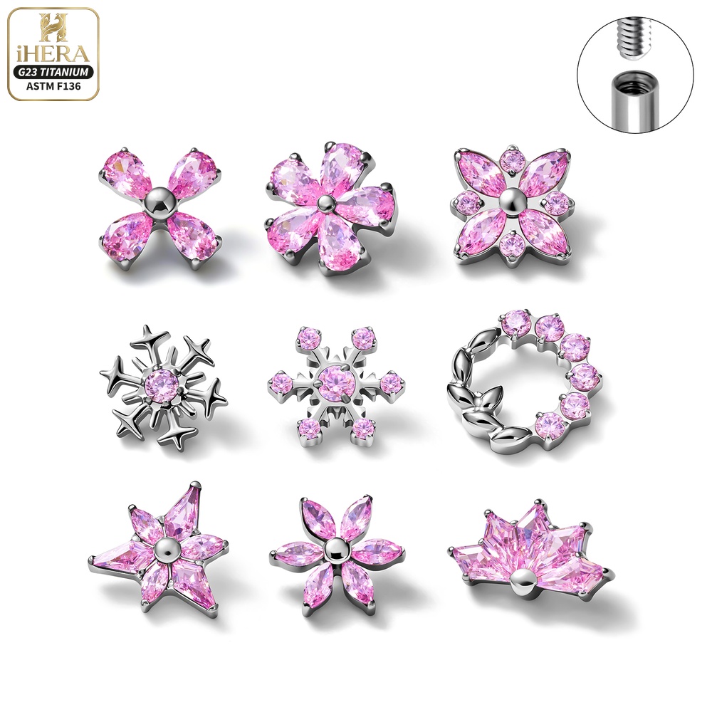Cluster Stud Ear - Титан ASTM F136, украшения для пирсинга