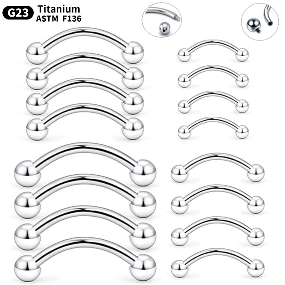Rook Curved Barbell - 1 шт., титановый пирсинг, изогнутая штанга,