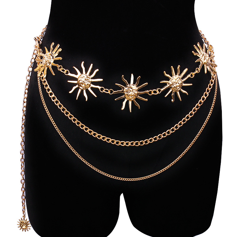 Body Chain Jewelry - Массивные многослойные металлические поясные ремни в