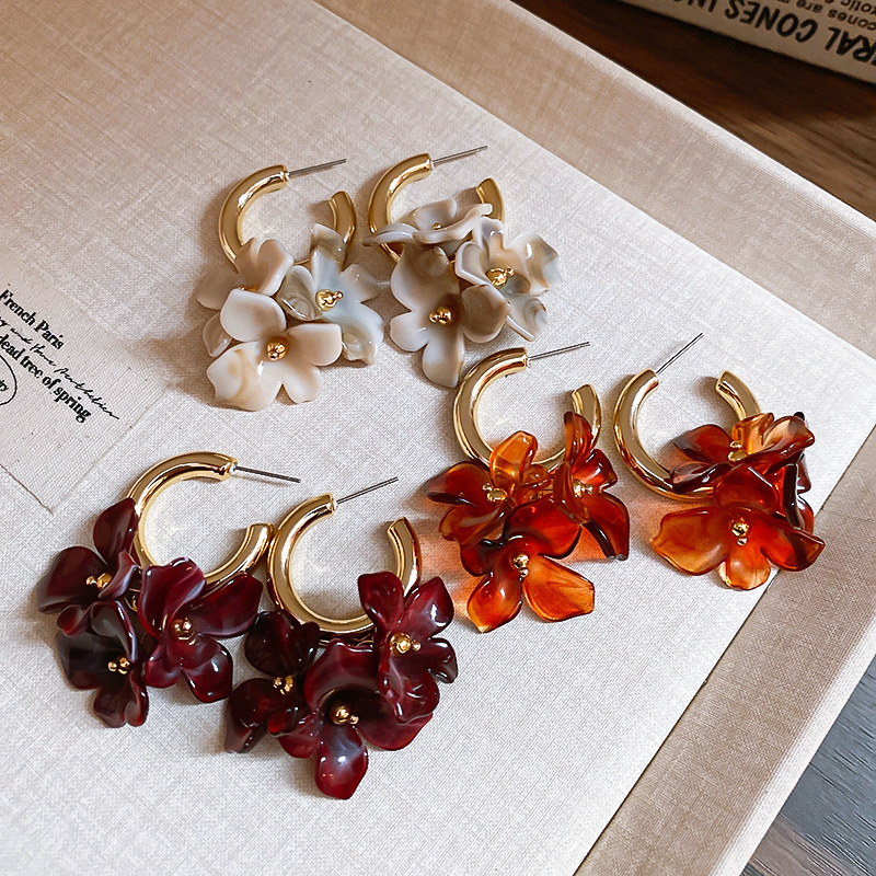 Cluster Stud Ear - Серьги-подвески Maillard с цветочными кластерами, винтажные