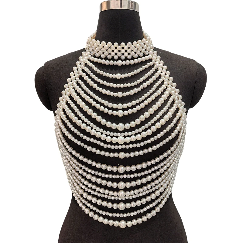Body Jewelry Vest - 2026 Многослойный свадебный жемчужный жилет ручной
