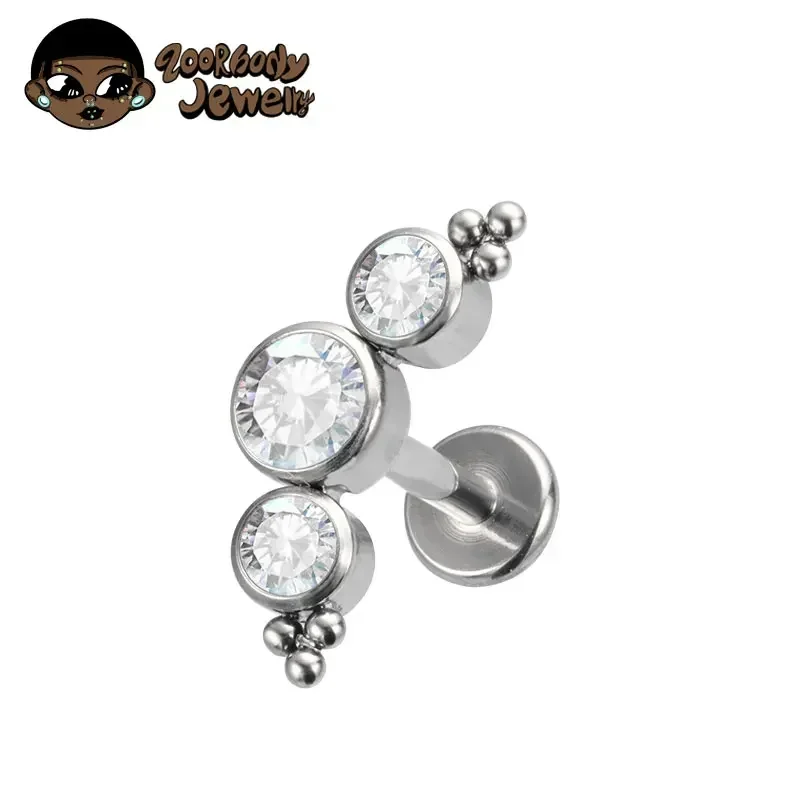 Cluster Stud Ear - ASTM F136 Титановый пирсинг 16/18G Кластер