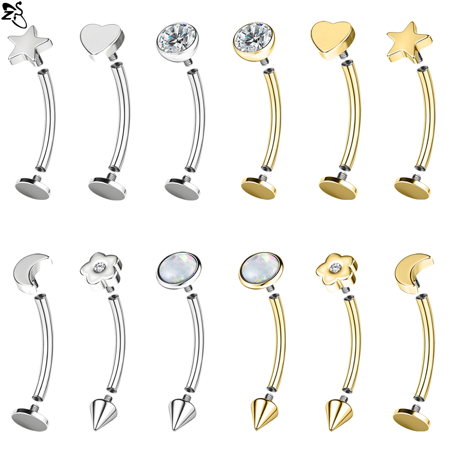 Rook Curved Barbell - ZS 1 шт. 16 г из