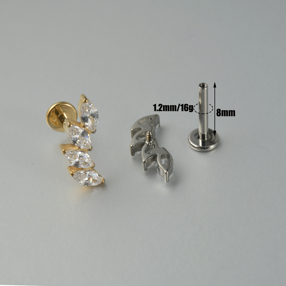 1 шт., циркон G23, однотонные  – обзор и цена Cluster Stud Ear