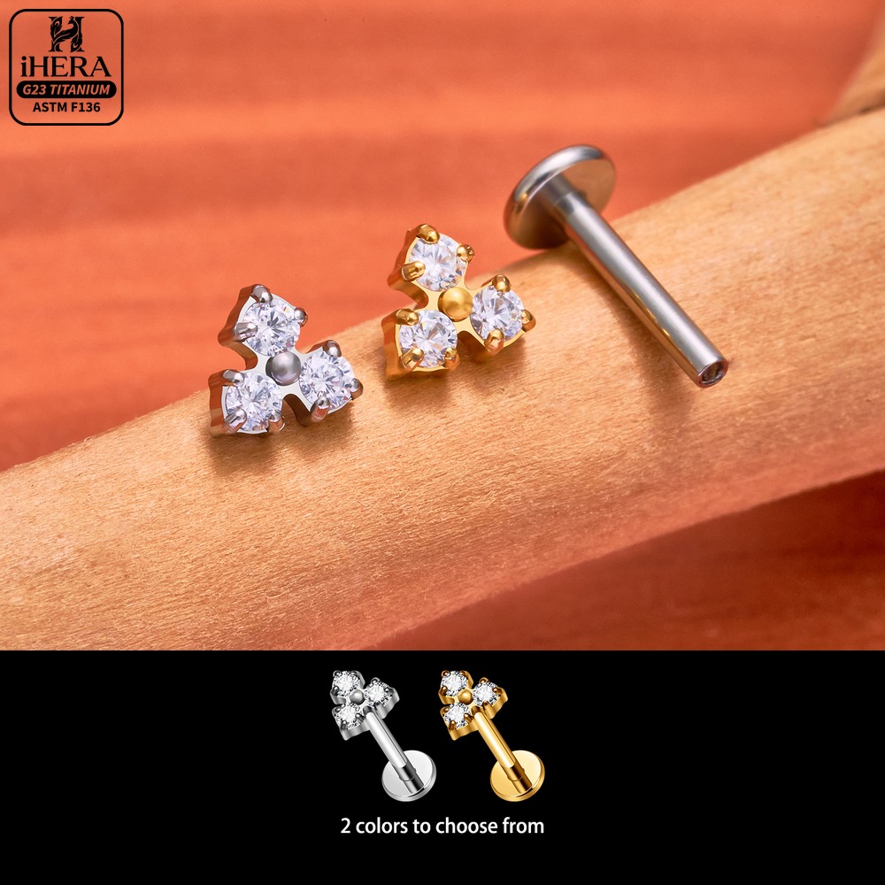 Титановый изогнутый лабрет AST – обзор и цена Cluster Stud Ear