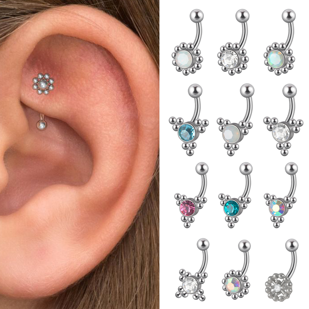 1 шт. G23 TItanium 16G Crystal – обзор и цена Rook Curved Barbell