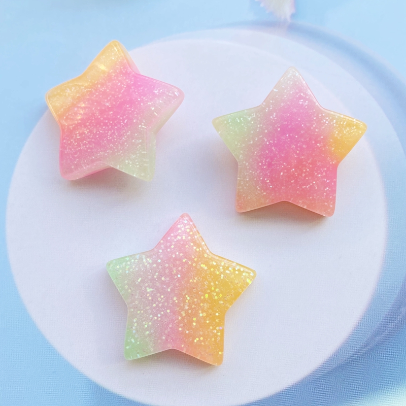 10 шт. Kawaii милые разноцветн – обзор и цена Star Flat Back