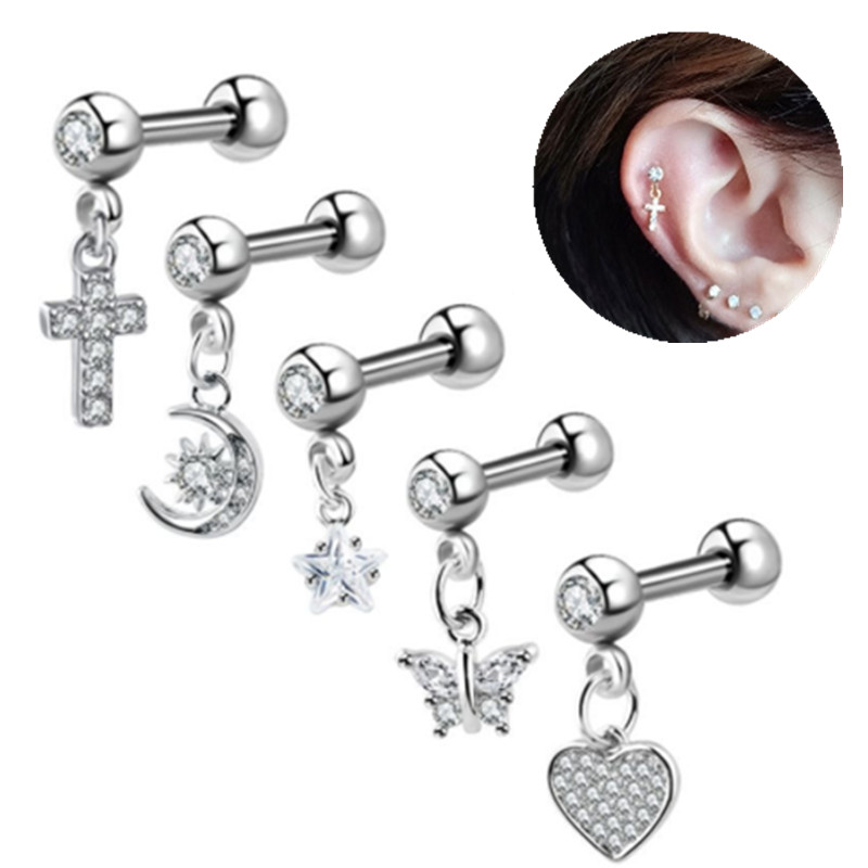 Серьга-гвоздик в виде Луны и х – обзор и цена Rook Curved Barbell