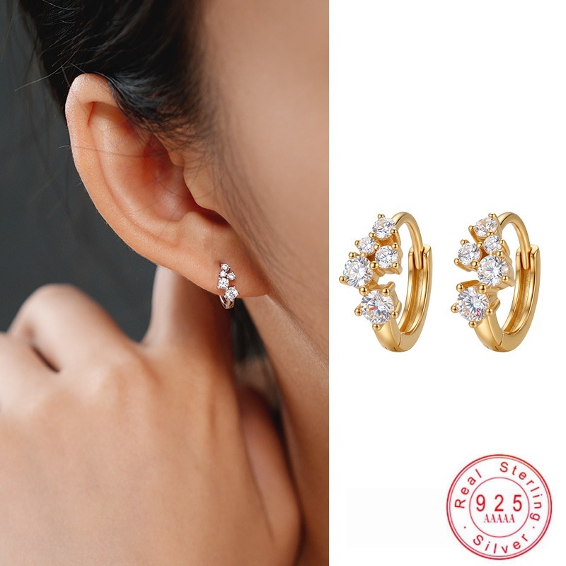 Серьги-кольца из стерлингового – обзор и цена Cluster Stud Ear