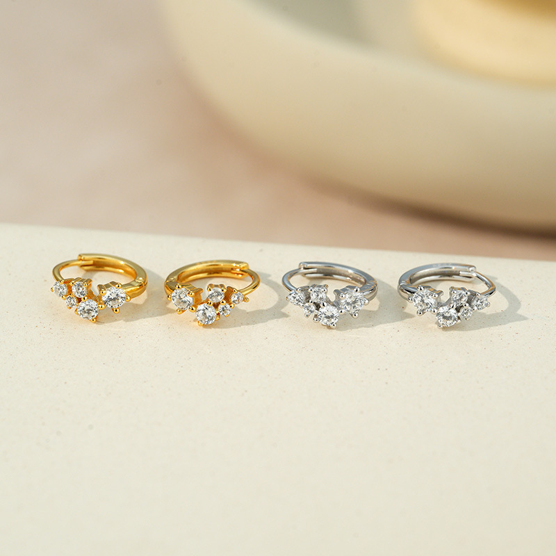 Серьги-кольца из стерлингового – обзор и цена Cluster Stud Ear