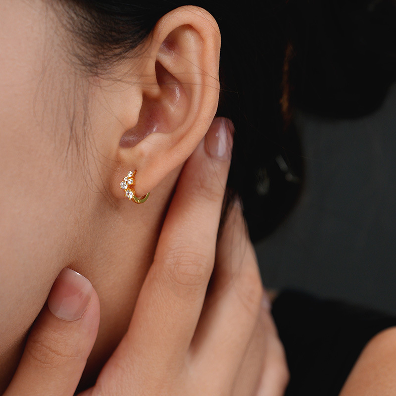 Серьги-кольца из стерлингового – обзор и цена Cluster Stud Ear