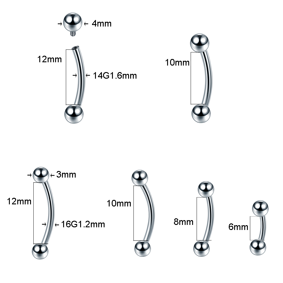 10 шт./лот G23 титановое кольц – обзор и цена Rook Curved Barbell