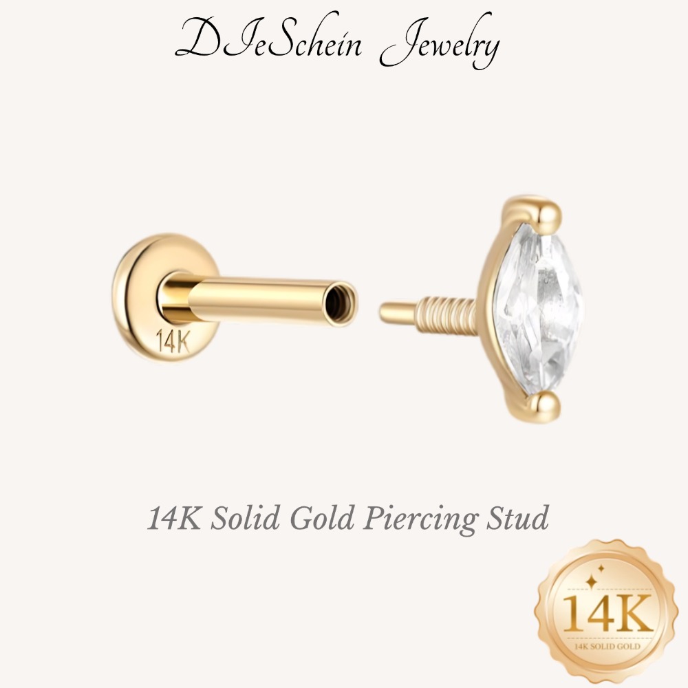 DIeSchein 14K Золотой серьга-к – обзор и цена Body Jewelry Septum