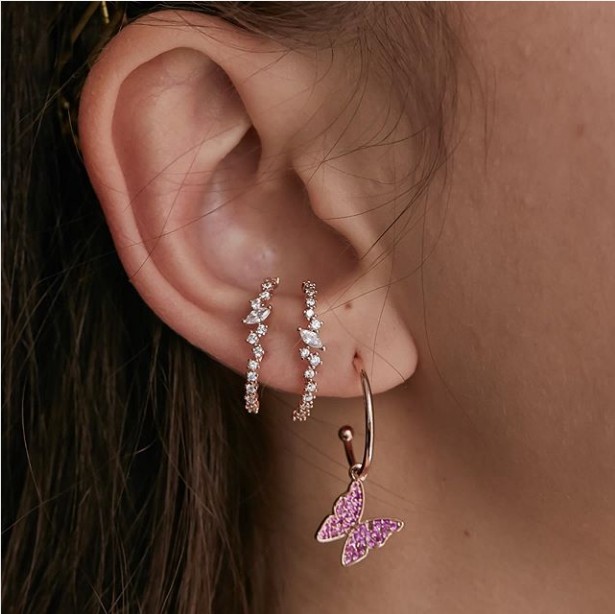 Искращие блестящие серьги-гвоз – обзор и цена Cluster Stud Ear
