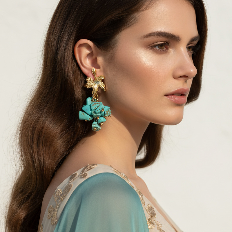 Винтажные позолоченные серьги- – обзор и цена Cluster Stud Ear