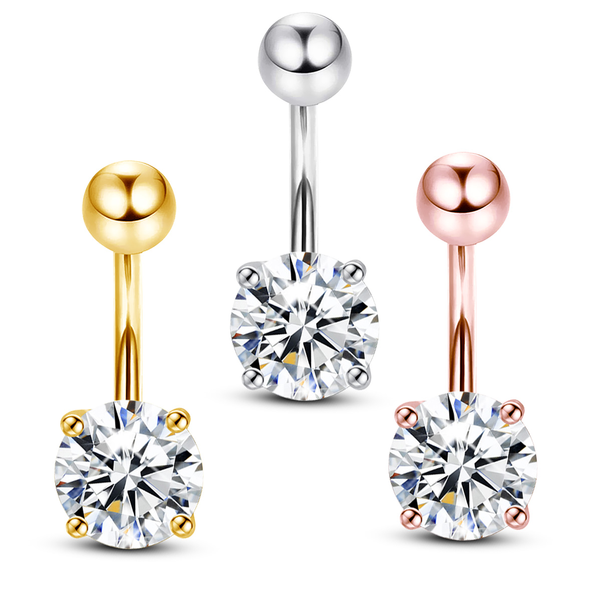 Пирсинг пупка с муассанитом, к – обзор и цена Body Jewelry Real Gold