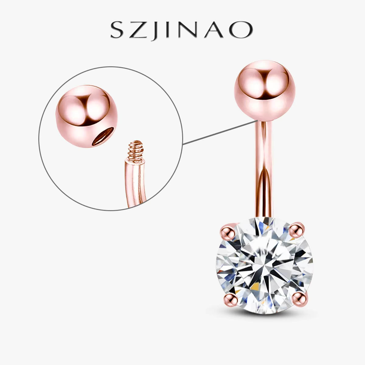 Пирсинг пупка с муассанитом, к – обзор и цена Body Jewelry Real Gold