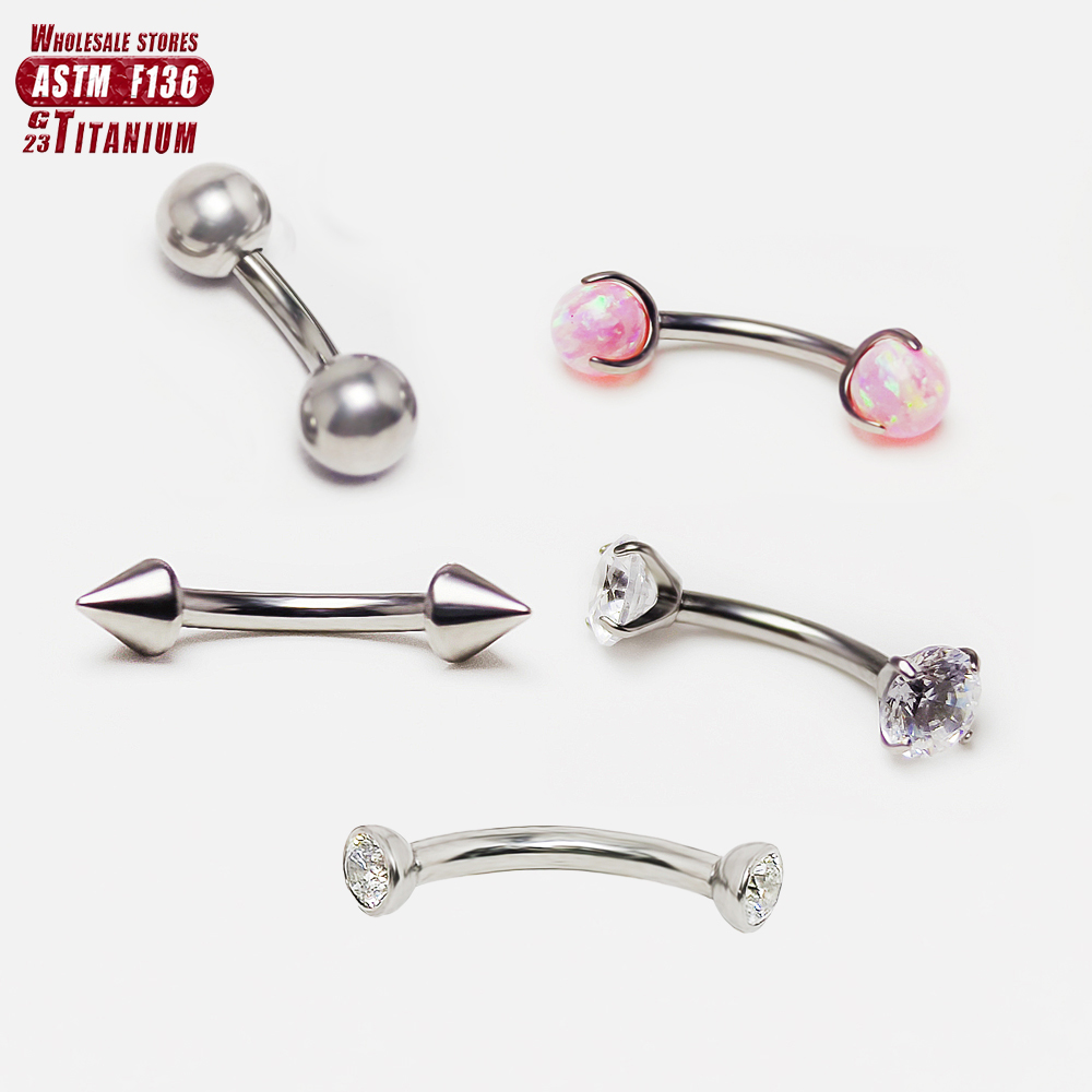 F136 Титановый пирсинг 3-5 мм  – обзор и цена Rook Curved Barbell